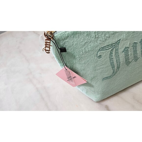NWT Authentic Juicy Couture Travel Cosmetic Bag Women's Green Bag with Bottle - Picture 6 of 11